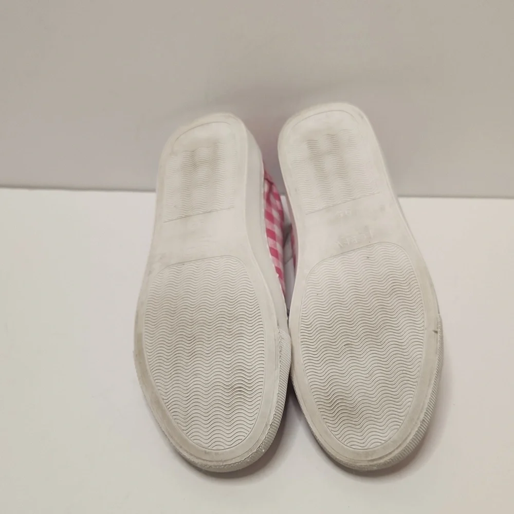 J.CREW Women's Pink and White Gingham Lace-Up 